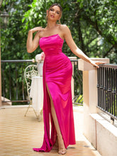 LOVE&LEMONADE Split Thigh Draped Tube Prom Dress